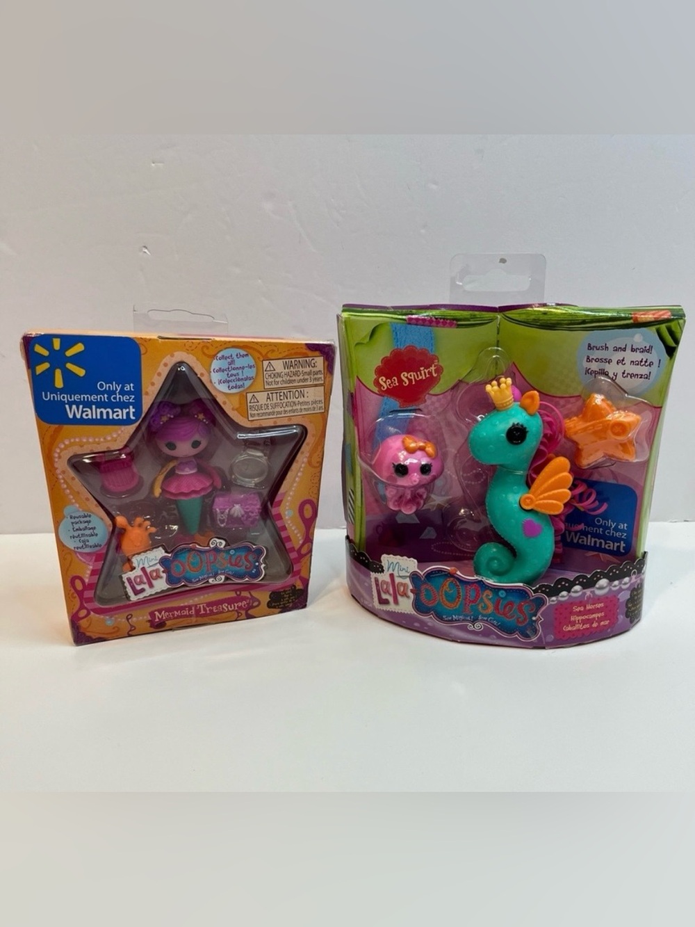 LALALOOPSY Lalaoopsies mini mermaid treasure doll & mini sea squirt seahorse toy